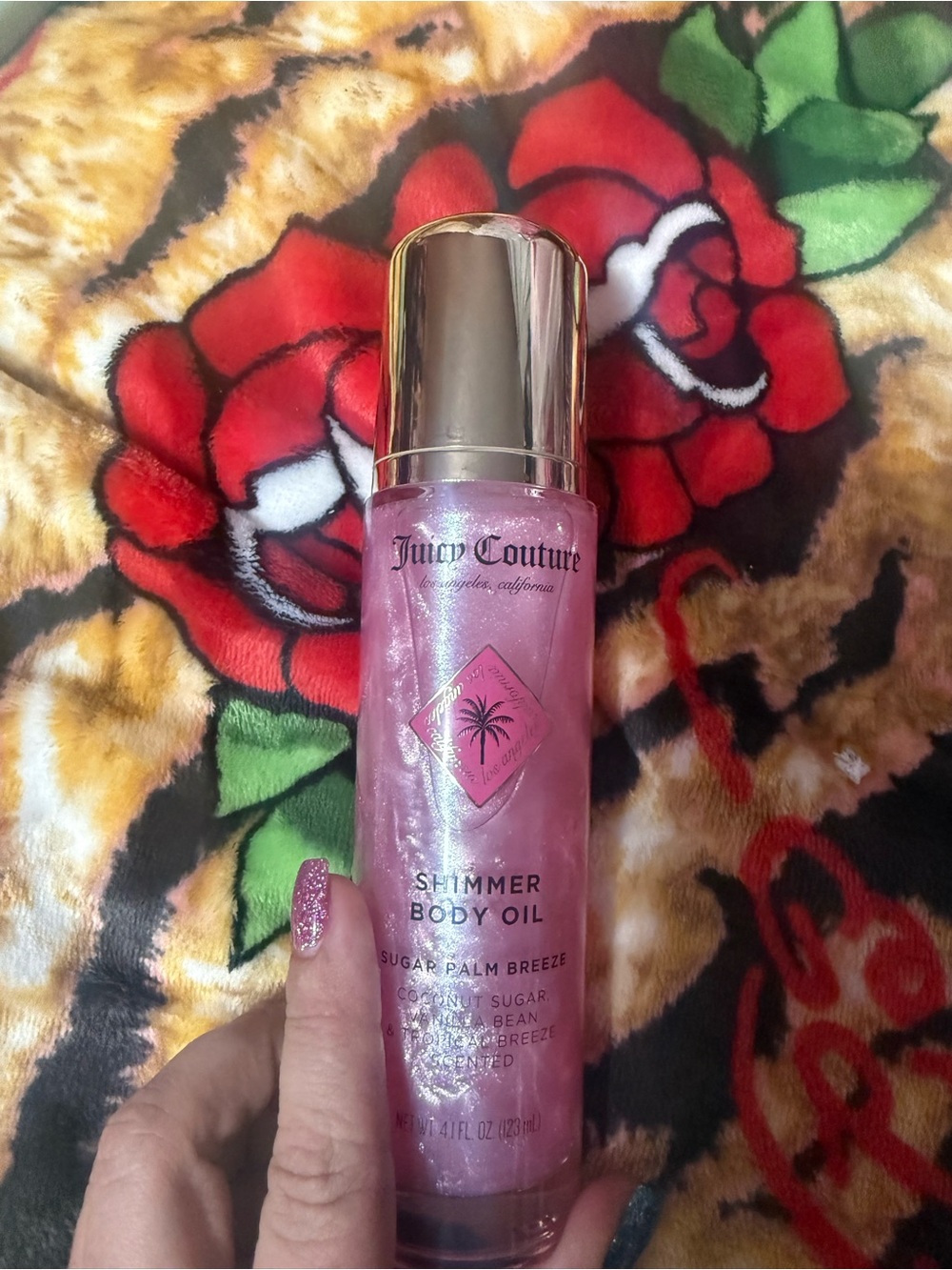 Juicy Couture Pink Shimmer Body Oil with Gold Cap